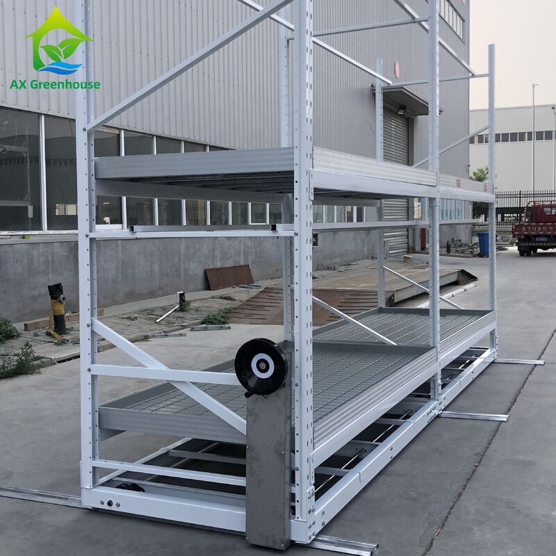 Bangku Bergulir yang Dapat Disesuaikan untuk Tugas Berat untuk Rumah Kaca dengan Rangka Baja Galvanis Celup Panas dan Kapasitas Beban 120kg/m²